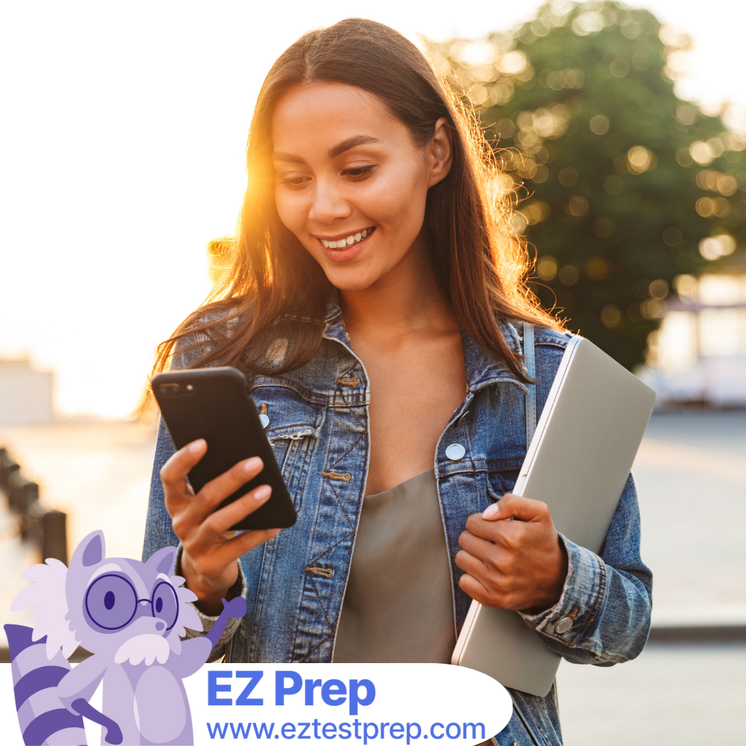 Occupational therapy student preparing for the NBCOT exam with notes, laptop, and study app