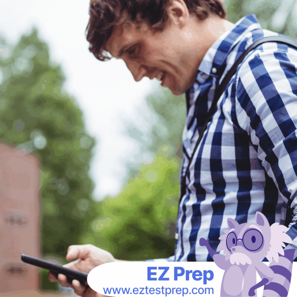 Nursing student studying for the HESI A2 exam using notes, flashcards, and a mobile study app