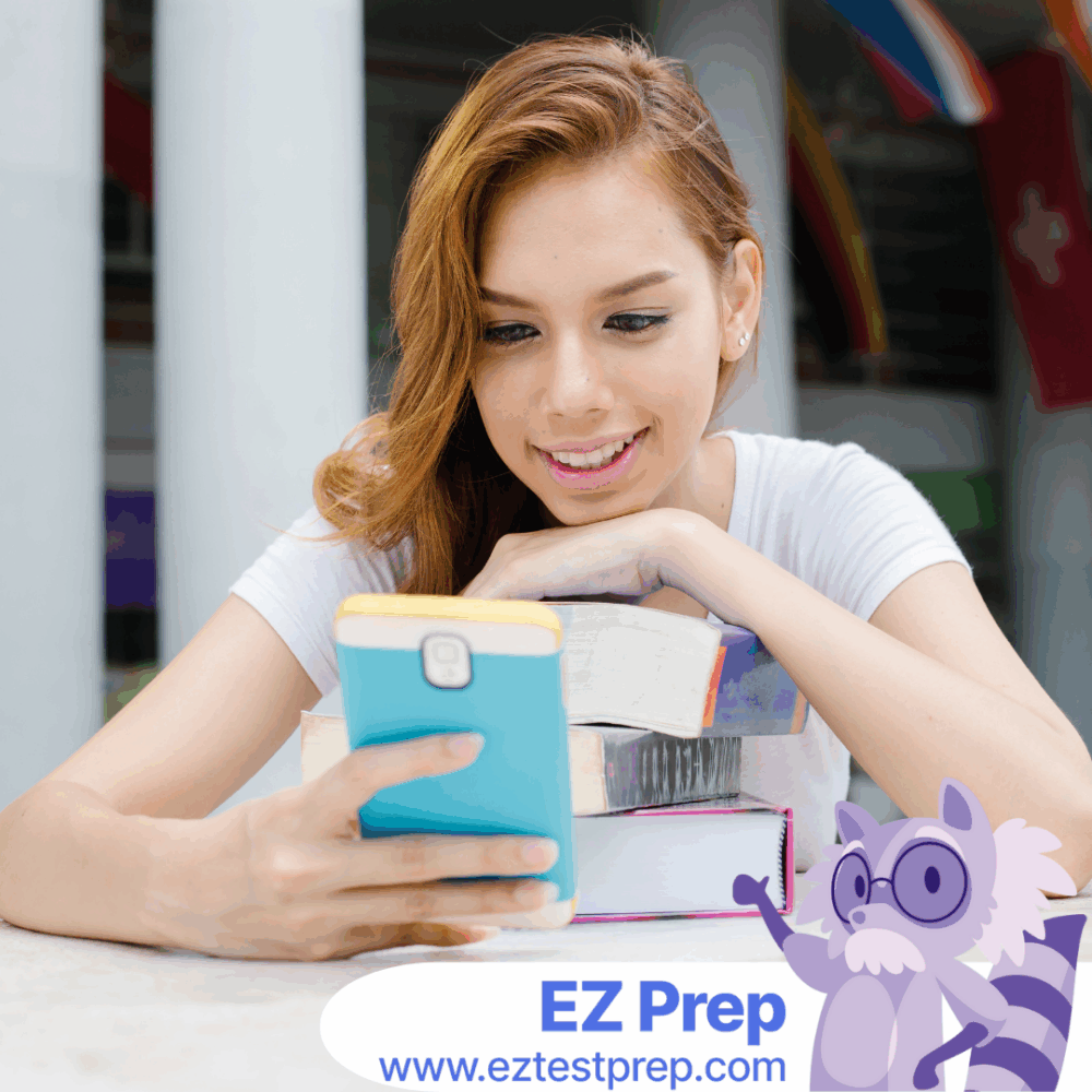 EPPP candidate using a practice-question app beside notes on domains, a weekly study plan, and a timer on a desk.