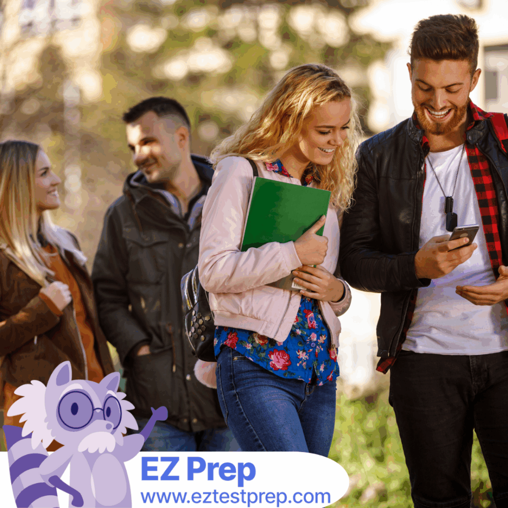 Driver studying CDL practice questions with a pre-trip inspection checklist beside a tablet, cones, and a parked tractor trailer.
